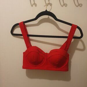 Red bustier top